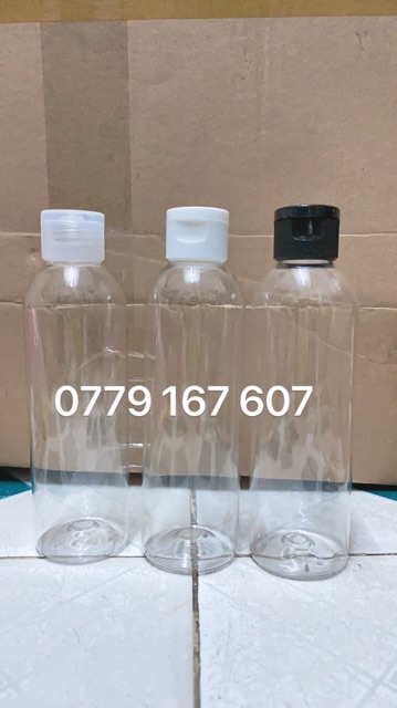 Chai nhựa pet trong tròn 200ml xịt phun sương/nắp bật/nhôm