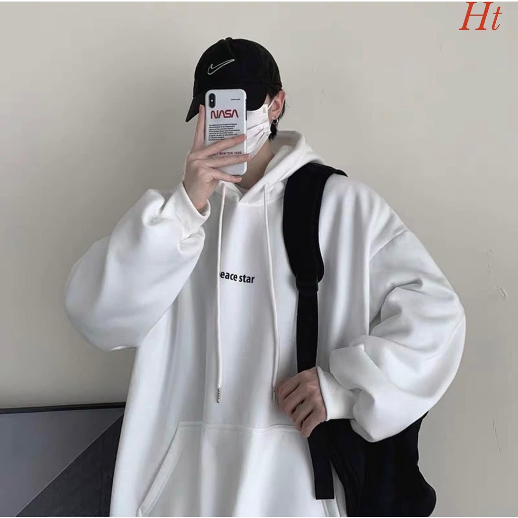 Áo hoodie P.EA 🤗 chất nỉ cotton form thụng Tay chuông, mũ cực xinh
