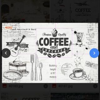 Tranh dán tường 3D trang trí quán cafe ,đồ ăn nhanh