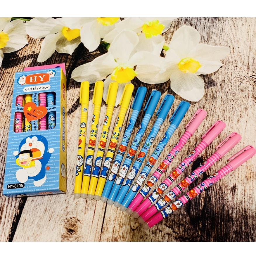 Sỉ 12 hộp (144 cây) bút gel bôi xoá được mực xanh tím
