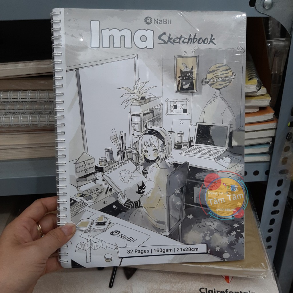 Sổ vẽ Sketchbook NaBii Ima/ Ima Sketchbook 160gsm 32 tờ A5/A4--Dụng cụ vẽ Tâm Tâm