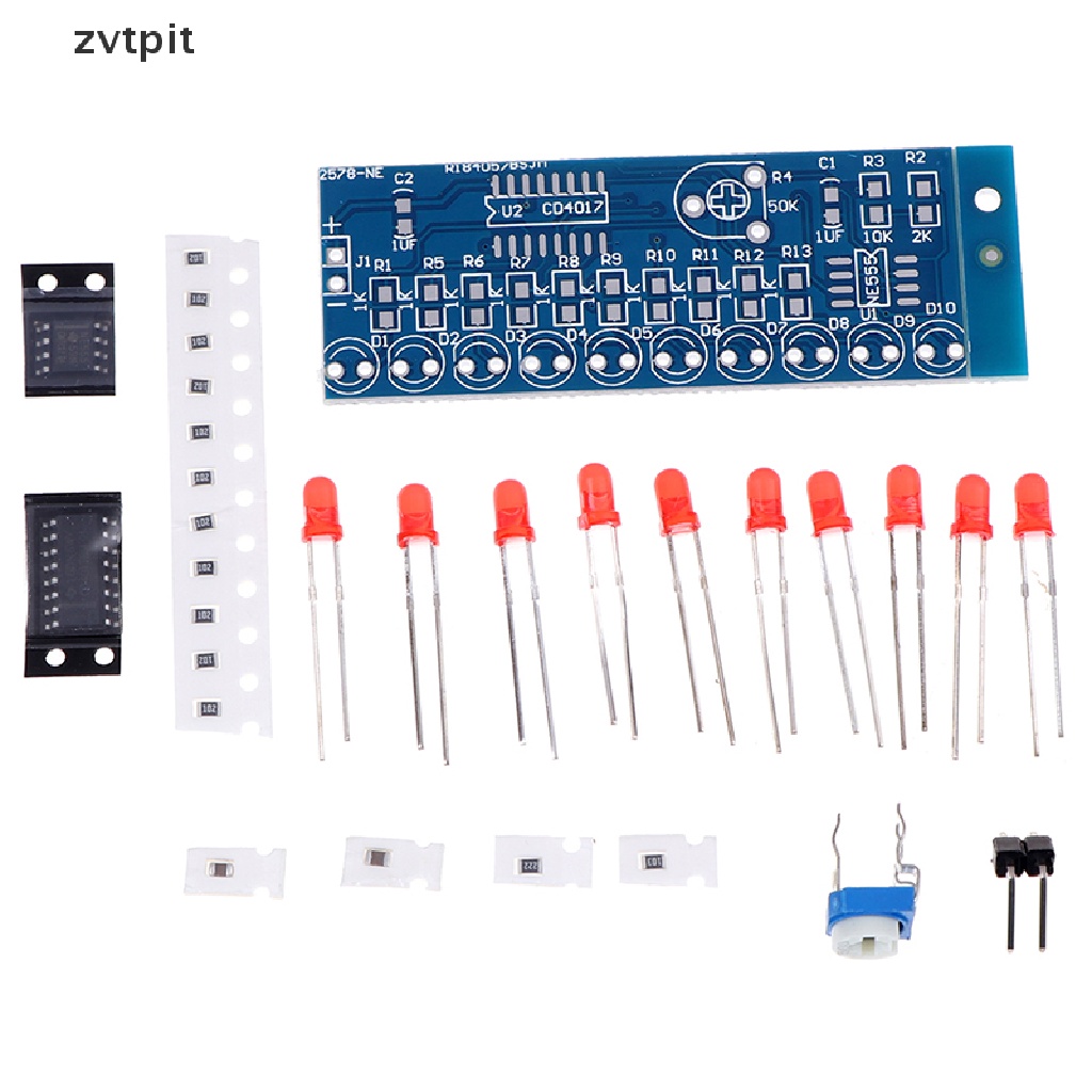 [ZVPT] NE555+CD4017 Chaser Water Flowing Light LED Module DIY Soldering Practice Kits DSF