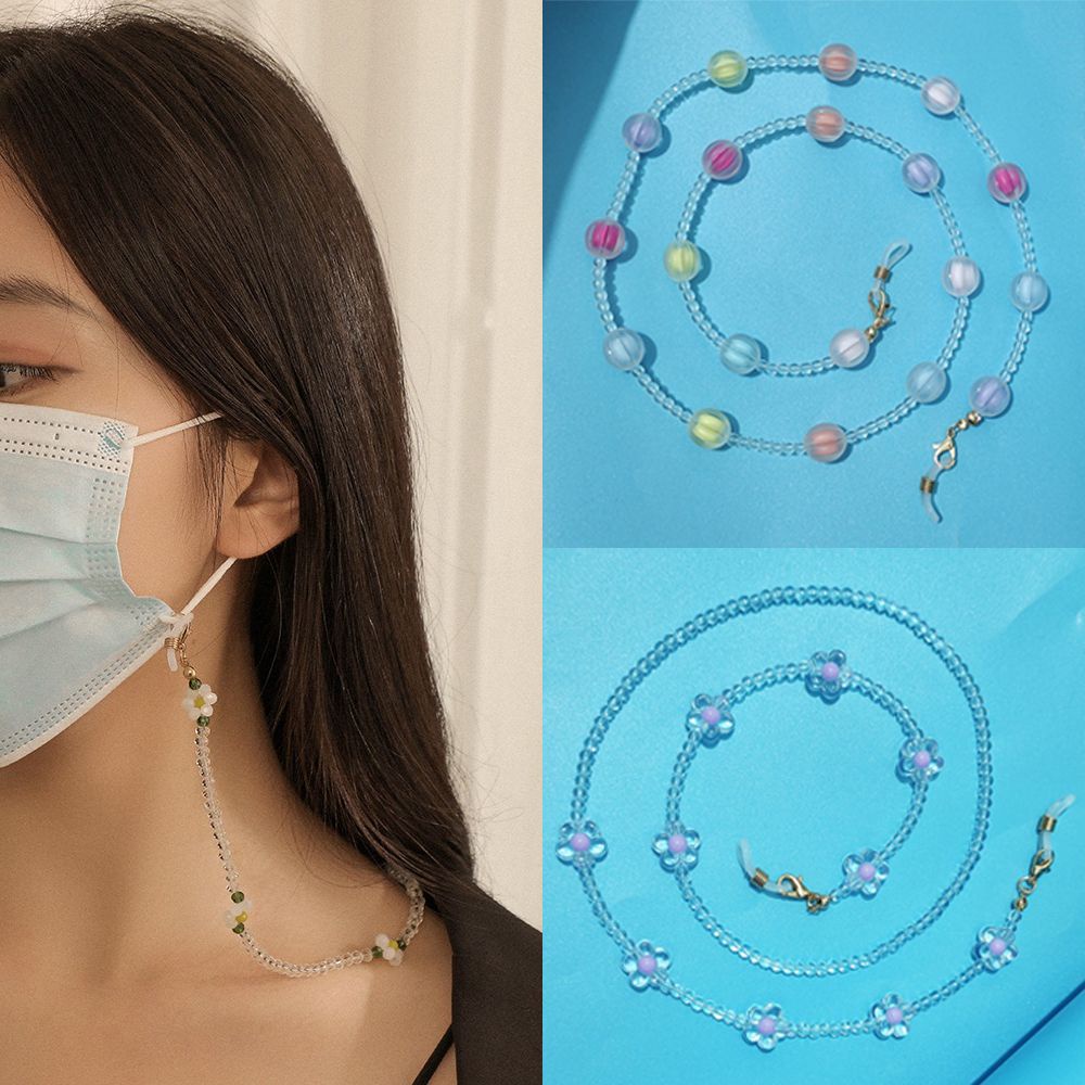 Dây đeo mắt kính chống thất lạc đính hạt hoa xinh xắn MIHAN1