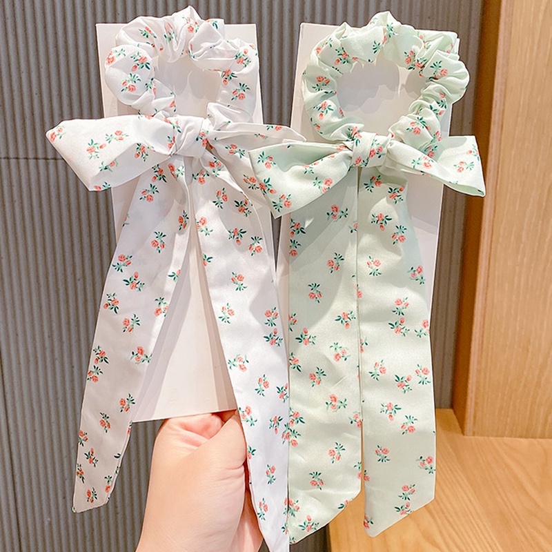 Dây Cột Tóc Cao Su Đính Nơ Vải Đơn Giản Thời Trang