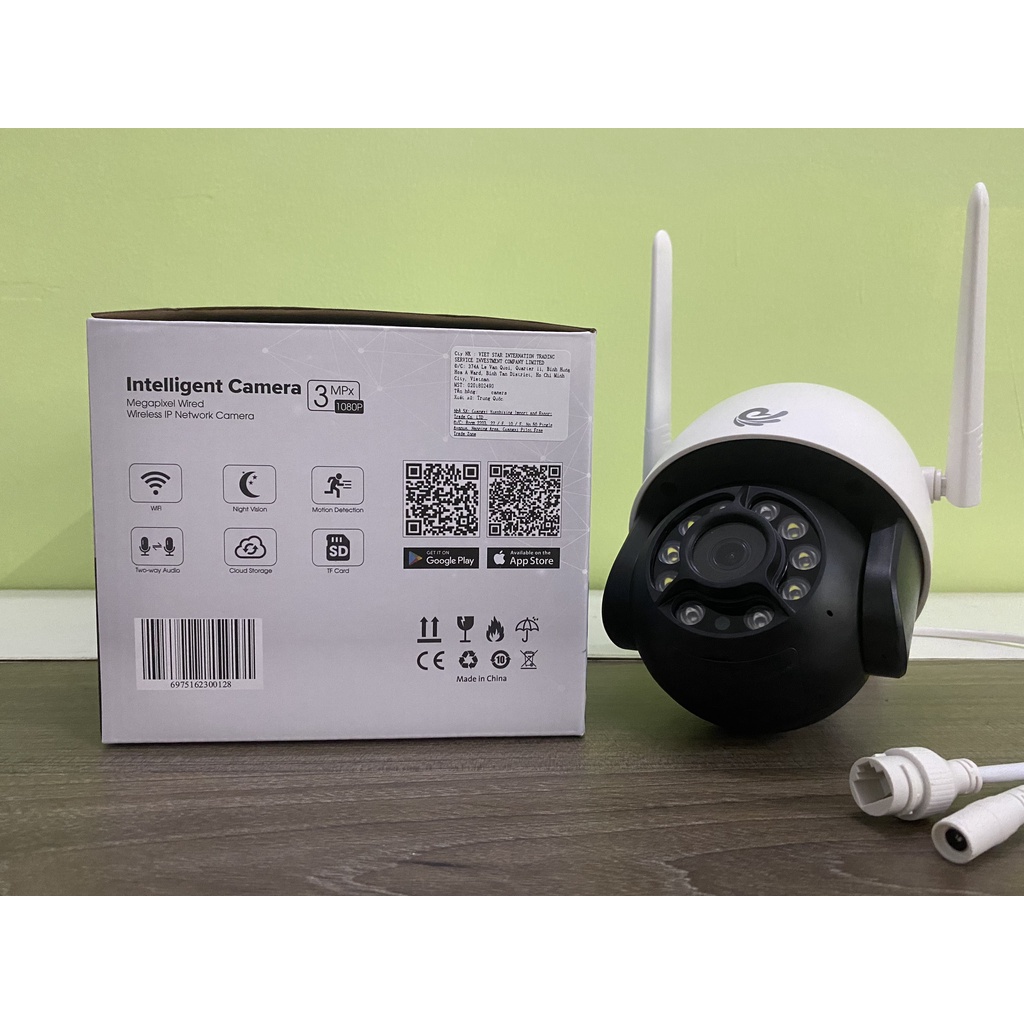 Camera Wifi Trong nhà Ngoài Trời YOOSEE YS 8031 - 3.0Mpx (2304x1296P), Xoay 360 Độ, Đàm Thoại 2 Chiều - Hàng chính hãng