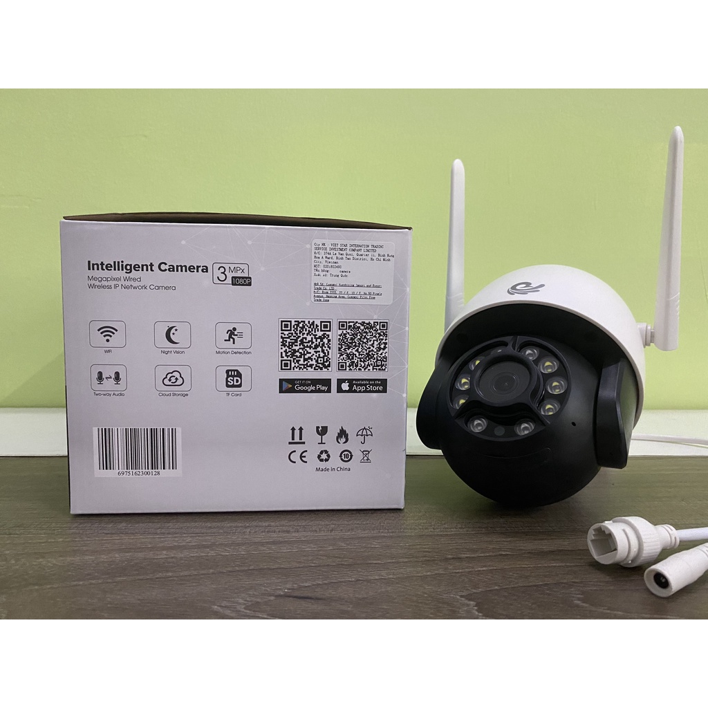 Camera IP Wifi ngoài trời có màu ban đêm, xoay 360 độ, Yoosee, chính hãng bảo hành 24 tháng