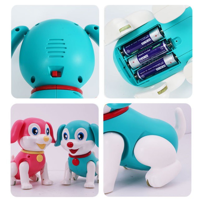 [TẶNG PIN] Đồ chơi Chó Robot Thông Minh chạy pin biết đi, biết sủa, có nhạc, có đèn