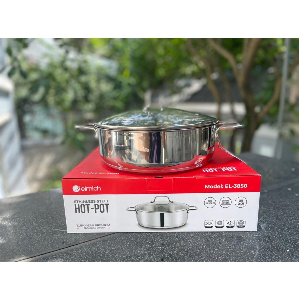 Nồi lẩu inox 3 đáy Elmich El-3850 size 26cm