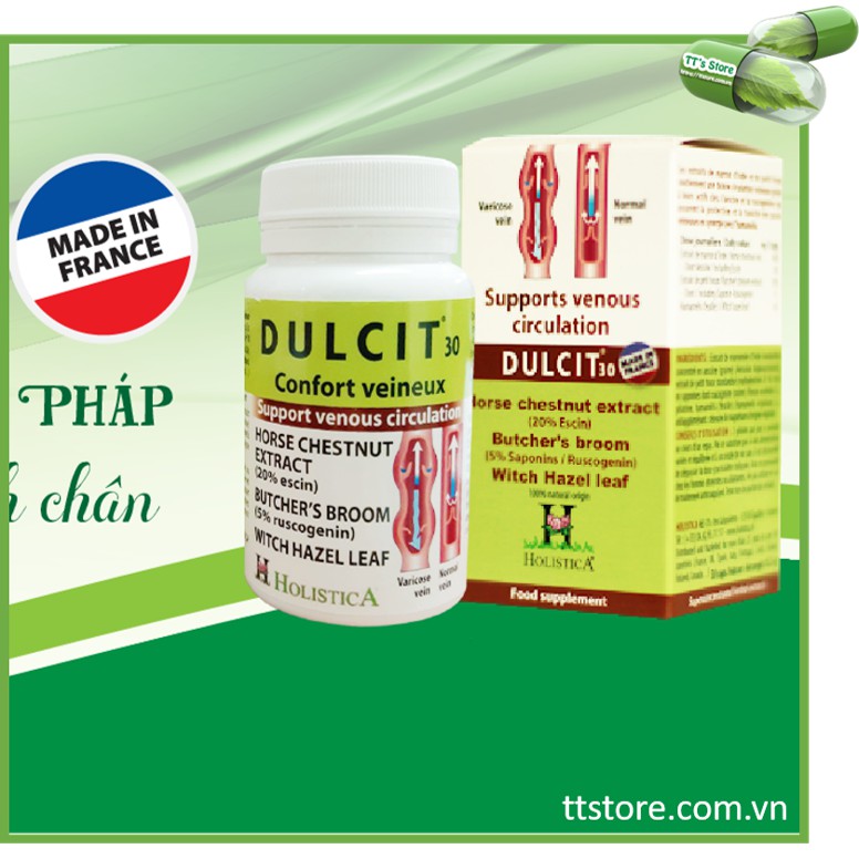 DULCIT Hộp 30 viên - Viên uống hỗ trợ giãn tĩnh mạch, trĩ