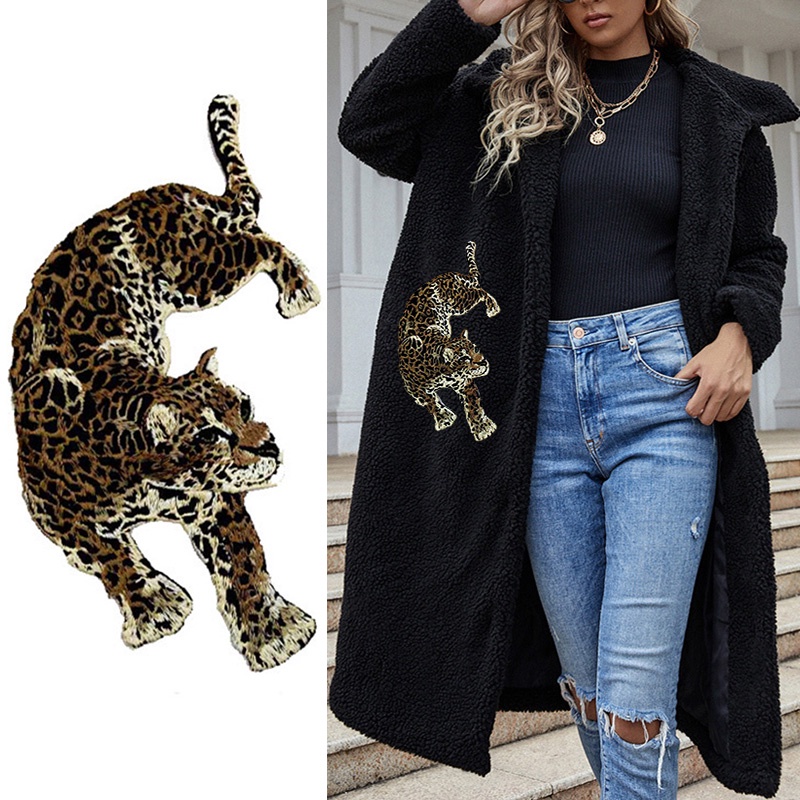 Miếng Dán Trang Trí Quần Áo Bằng Vải Ren Thêu Hình Báo Ý Độc Đáo