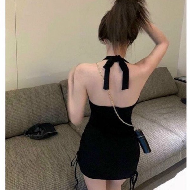 Đầm body rút dây 2 bên cổ yếm hở lưng sexy( B.C)