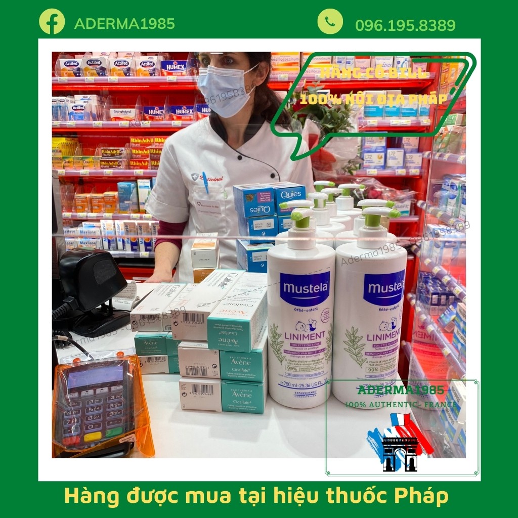 Dung dịch vệ sinh thay bỉm Liniment của Mustela 750ml ngăn ngừa hăm tã, thông thoáng, giúp bé ngủ ngon,chơi vui_Dodoshop