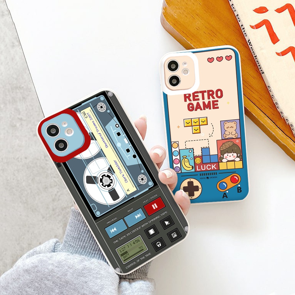 Ốp iphone - Ốp lưng iphone cạnh vuông viền camera Roro vintage dành cho ip 6 đến 14promax - ng009