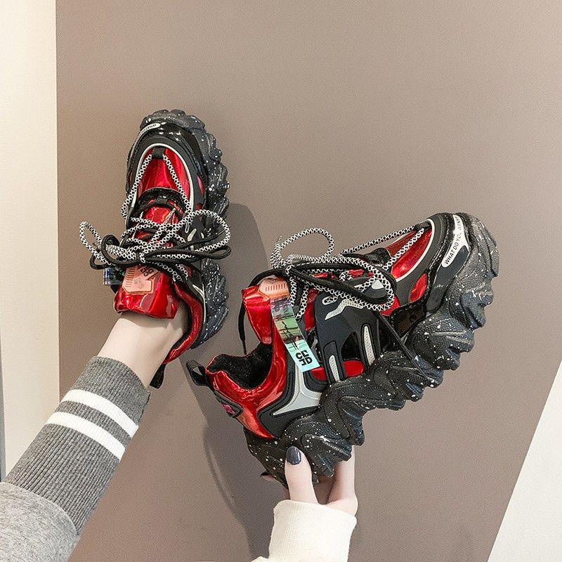 Giày sneaker nữ thể thao đế khủng lưới đỏ siêu lửa hoang dã tăng giày thể thao 2020