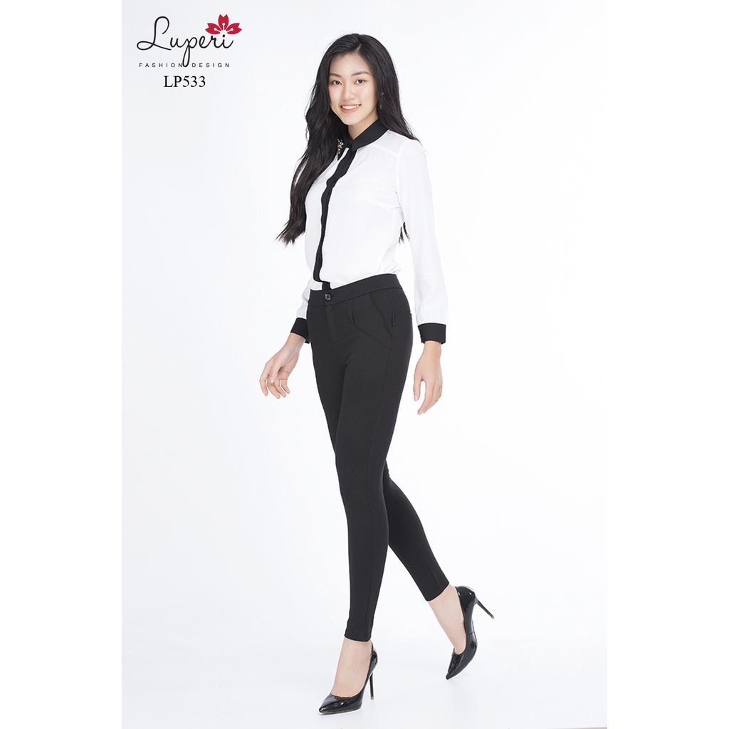 Quần Legging Cao Cấp Luperi LP533 Chất Liệu Umi Dày Dặn Khóa Trước Cúc Trước