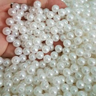 100gr hạt giả trai có lỗ dùng làm đồ handmade, làm nhuỵ hoa cành vàng lá ngọc | Phụ kiện trang trí