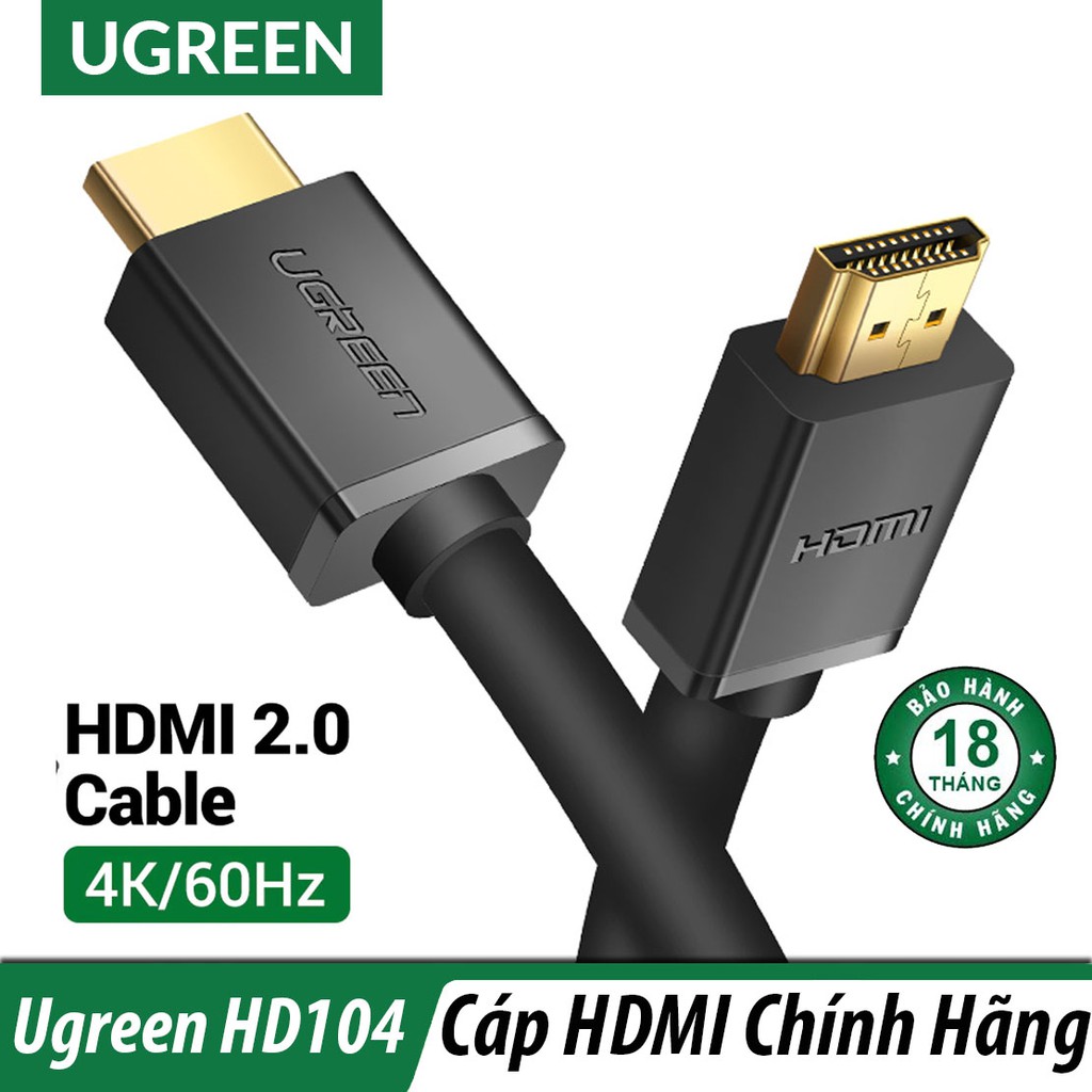 Cáp HDMI Tròn Dẻo Chính Hãng Ugreen Chiều Dài Lên Đến 100M | Hỗ Trợ 4K*30Hz (HD104)