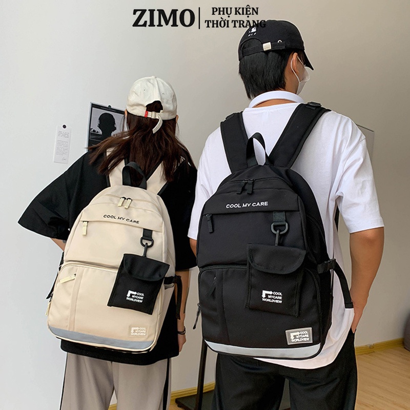 Balo nam nữ thời trang đi học ZIMO cặp đi học nam nữ giá rẻ nhiều ngăn đựng laptop chống nước