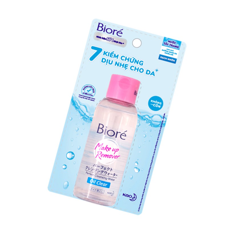 Nước Tẩy Trang Hoàn Hảo Sạch Nhờn Biore Makeup Remover Perfect Cleansing Water Oil Clear 90ml