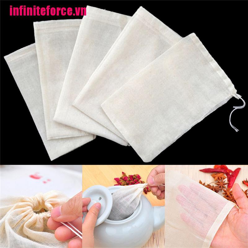 Bộ 10 Túi Lọc Trà Chất Liệu Cotton Kích Thước 8x10cm