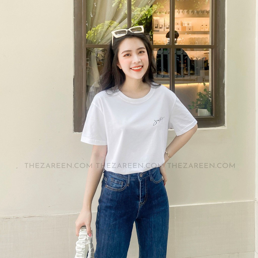 ÁO THUN BASIC IN CHỮ SIMPLICITY ZAREEN THU87 TRẮNG