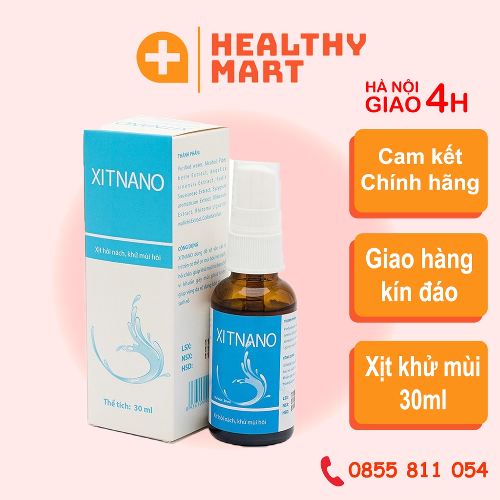 ✔️️️XITNANO xịt hôi nách, khử mùi hôi cơ thể, hôi chân - Chai 30ml - Xịt Nano