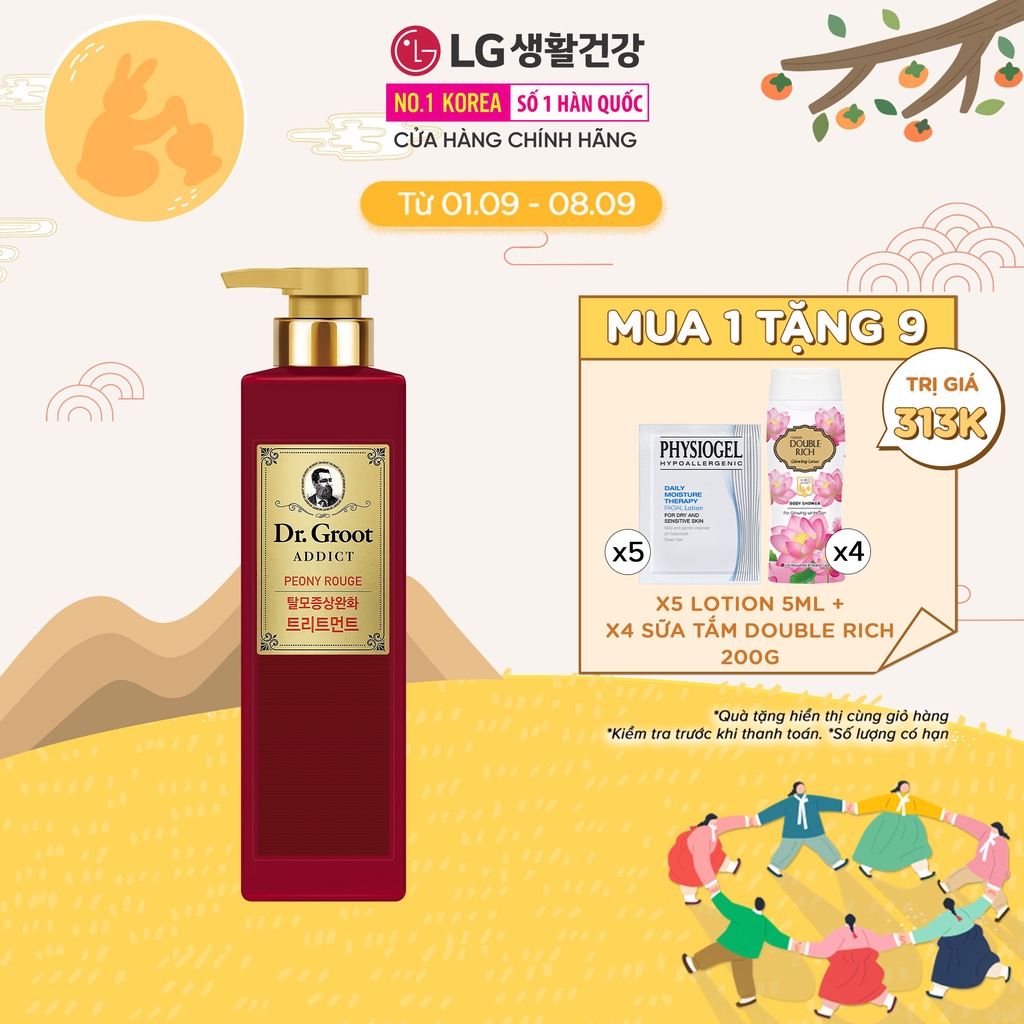Dầu xả ngăn tóc gãy rụng Reen Dr.Groot Addict- Hương Peony Rouge 385ml