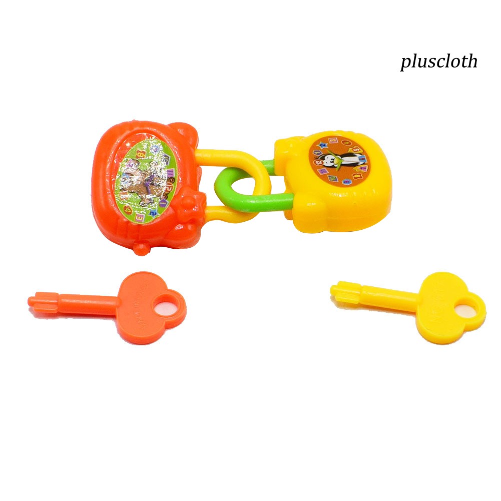 5 Bộ đồ chơi mini gồm ổ khóa và chìa khóa bằng nhựa nhiều màu sắc cho bé