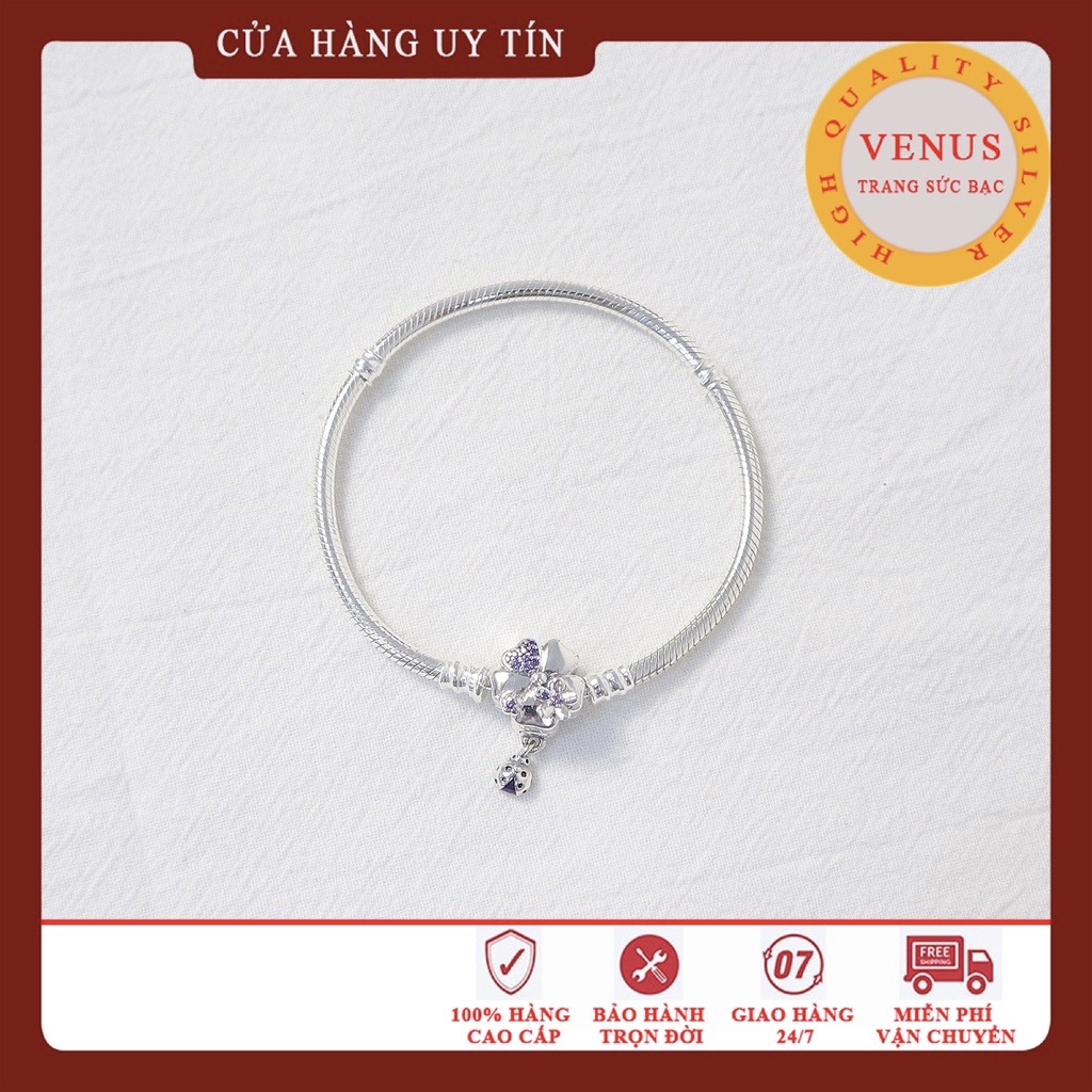 Vòng charm khóa vương miện O tròn- [Hàng cao cấp bạc 925] - Mã sản phẩm VENUSLG