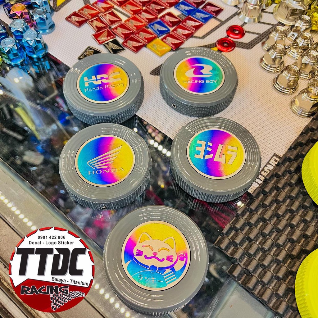 Nắp bình xăng cnc tem logo titan gắn mọi dòng xe ✌