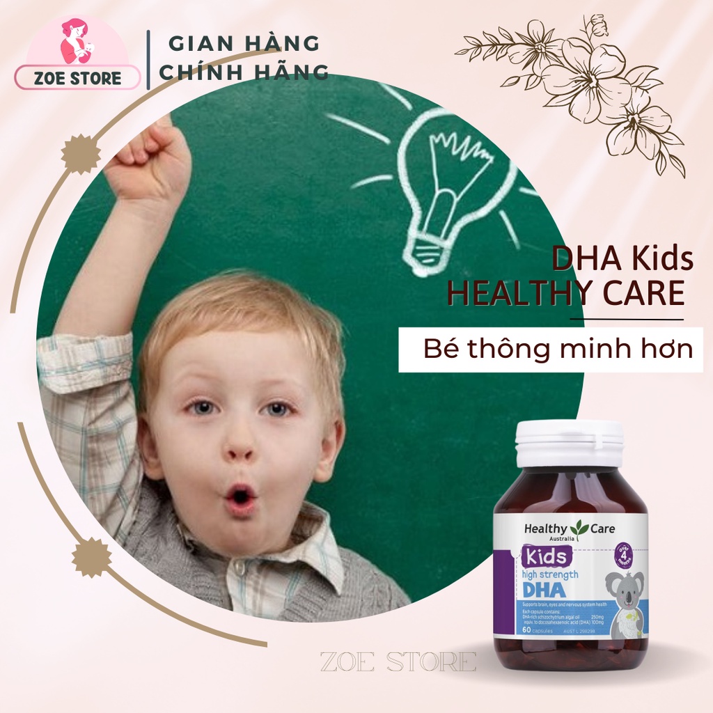 Viên bổ sung DHA Healthy Care cho bé  của Úc, giúp bé phát triển não bộ, thông minh, lanh lợi