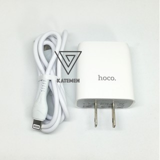 Bộ sạc nhanh Hoco C72 1 cổng USB cáp Lightning 1.0m danh cho điện thoại iphone, ipad - Bảo hành chính hãng