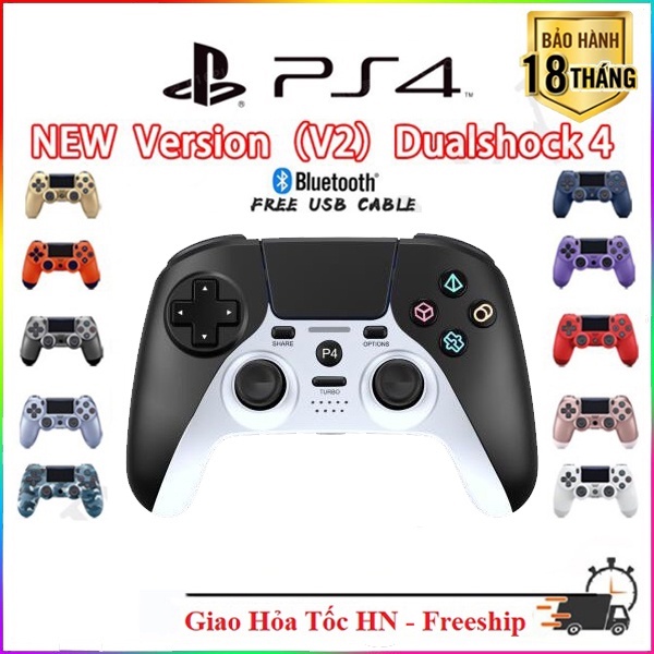 Tay cầm PS4 không dây loại tốt ✨Tặng kèm dây sạc chống nhiễu 1m✨ Tay cầm chơi game P4 cho PC, Laptop, chơi PES, FO4