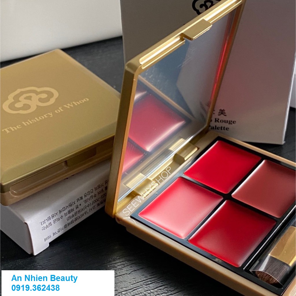 Bảng son 4 màu Whoo Make up Gongjinhyang Mi Luxury Lip Rouge 4 Color Pallette Minisize