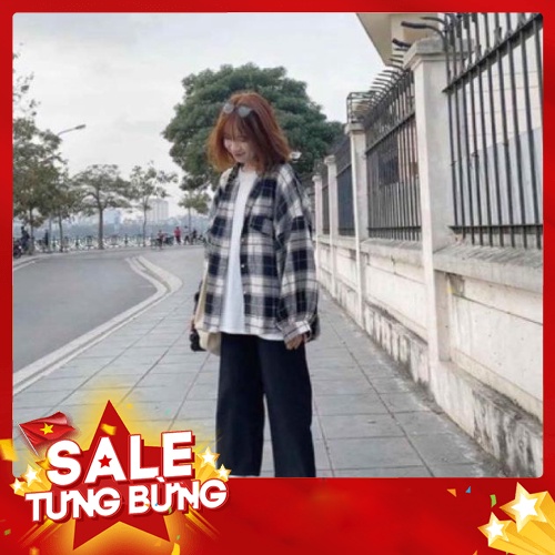 Áo Sơ Mi Nữ 🦋 Sơ Mi Kẻ Tay Bồng KOREA 2 Màu 🦋