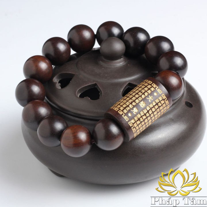 Vòng Tay Gỗ Sét Đánh Tự Nhiên Khắc Hán Tự Chú Đại Bi Quan Thế Âm Bồ Tát - Tâm Phong Thủy