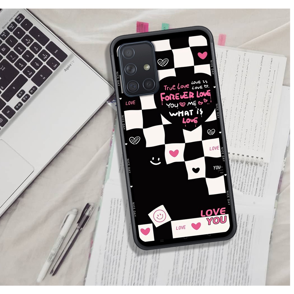 Ốp Lưng Samsung A31 - A51 - A71 - M51  , In Hình &quot;Black Heart&quot; Phong Cách Đẹp.