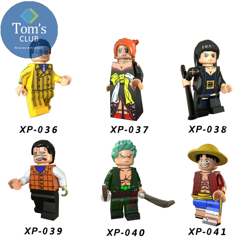 6pcs/set Building Blocks One Piece Bricks Luffy Zoro Chopper Shanks Vinsmoke Sanji Franky Figures Toys