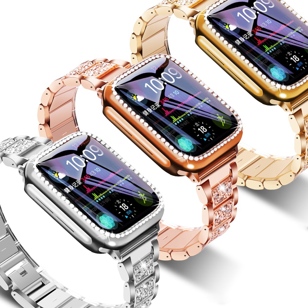 Bộ Khung Và Dây Đeo Thay Thế Cho Đồng Hồ Thông Minh Apple Watch Series 6 Se 5 4 3 2 Strap 40mm 44mm 38mm 42mm