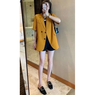 Áo Khoác Vest Tay Ngắn Dáng Rộng Thiết Kế Mới Thời Trang 01134 Phong Cách Hàn Quốc Dành Cho Nữ