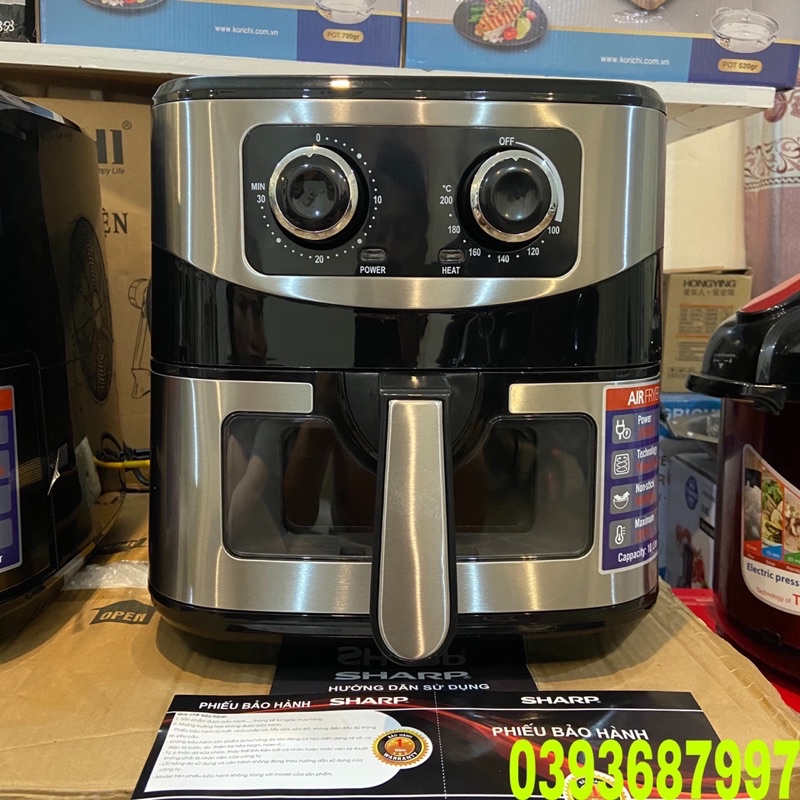 Nồi Chiên Không Dầu Sharp KS92 9,2L- Dung Tích Siêu Lớn,Công Nghệ Chiên 360 Độ