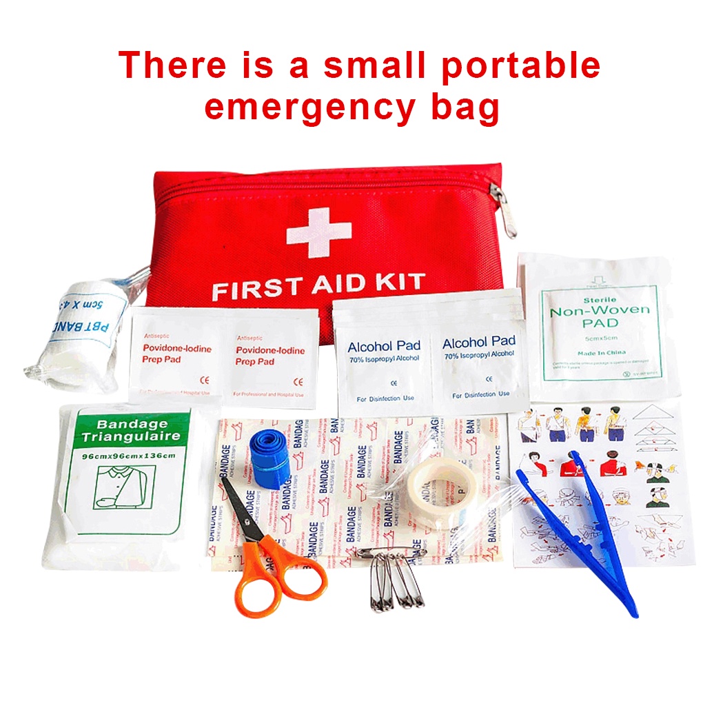 Set 39 dụng cụ sơ cứu y tế kèm túi đựng bằng vải tiện dụng cho các hoạt động ngoài trời