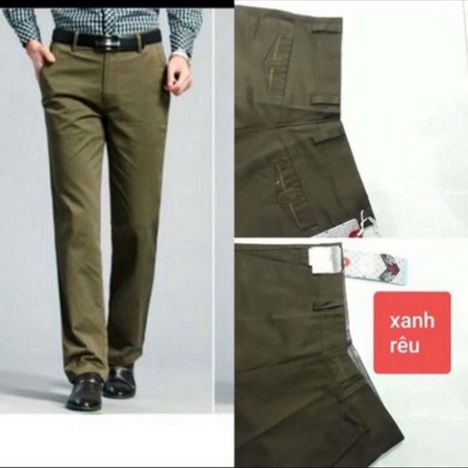quần vải kaki nam người trung niên cao cấp - quan nam công sở ống đứng suông tâynam -XM02