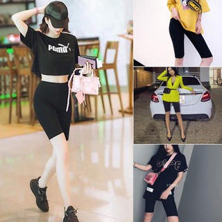 Quần đùi legging nữ lưng cao vải co giãn cạp thun F60 | WebRaoVat - webraovat.net.vn