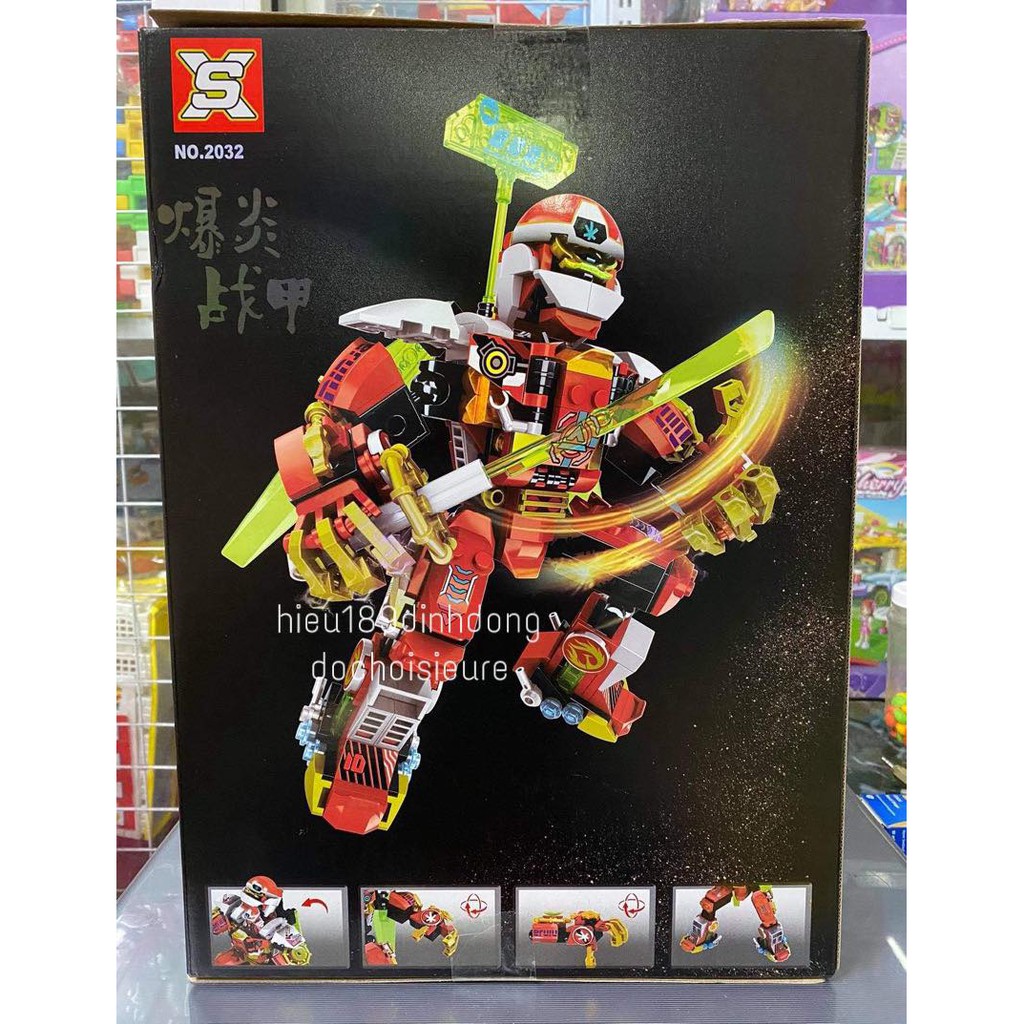 Lắp ráp xếp hình non lego ninjago 2032 : robot người máy mạng ninja lửa Kai 338 mảnh