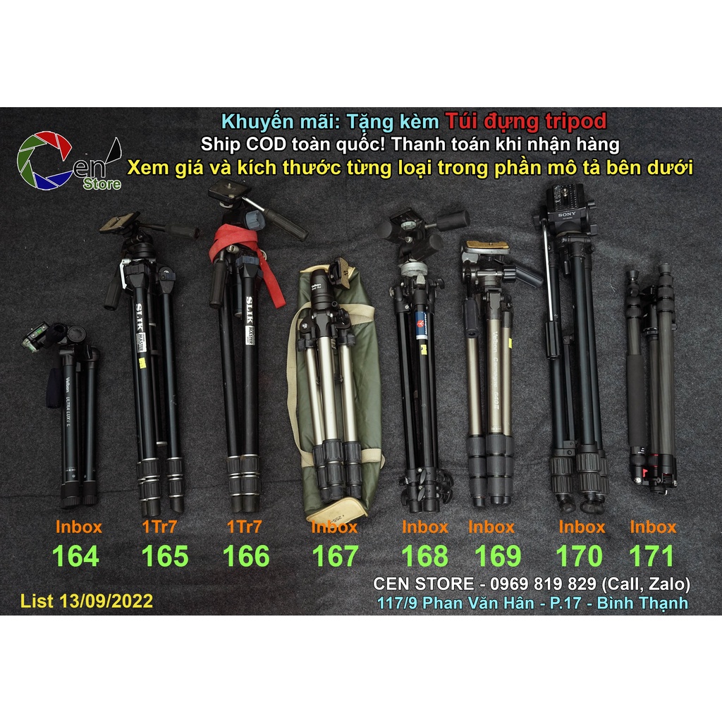 CHÂN MÁY ẢNH NỘI ĐỊA NHẬT ( Tripod ) 2nd cao cấp - Siêu bền - Siêu chắc - Khuyến mãi túi đựng + Kẹp ĐT