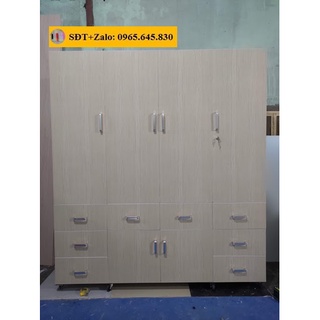 Tủ nhựa đài loan 4 cánh màu gỗ sồi 467