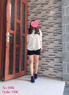 Áo Sơ mi oversize thêu cute trắng
