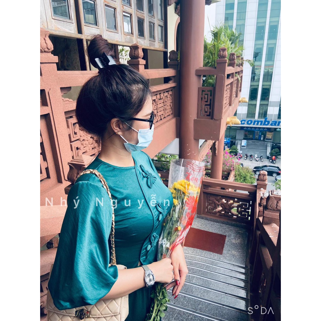 [HÌNH KHÁCH] SET PHẬT TỬ TAY PHỒNG PHỐI NÚT TÀU MÀU XANH