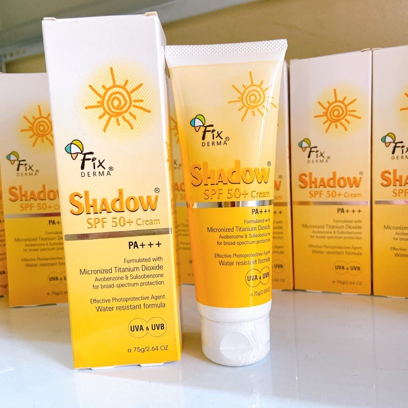 Kem chống nắng Fixderma Shadow SPF 50+ Cream 75g TẶNG Bông Tẩy Trang